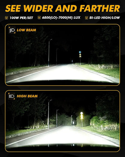 3 Inch 100W 6000K HD Lens Bi-LED Projector Lens Fog Light  for 2012-2022 Toyota Tacoma/ 2010-2022 Toyota 4Runner / 2014-2022 Toyota Tundra
