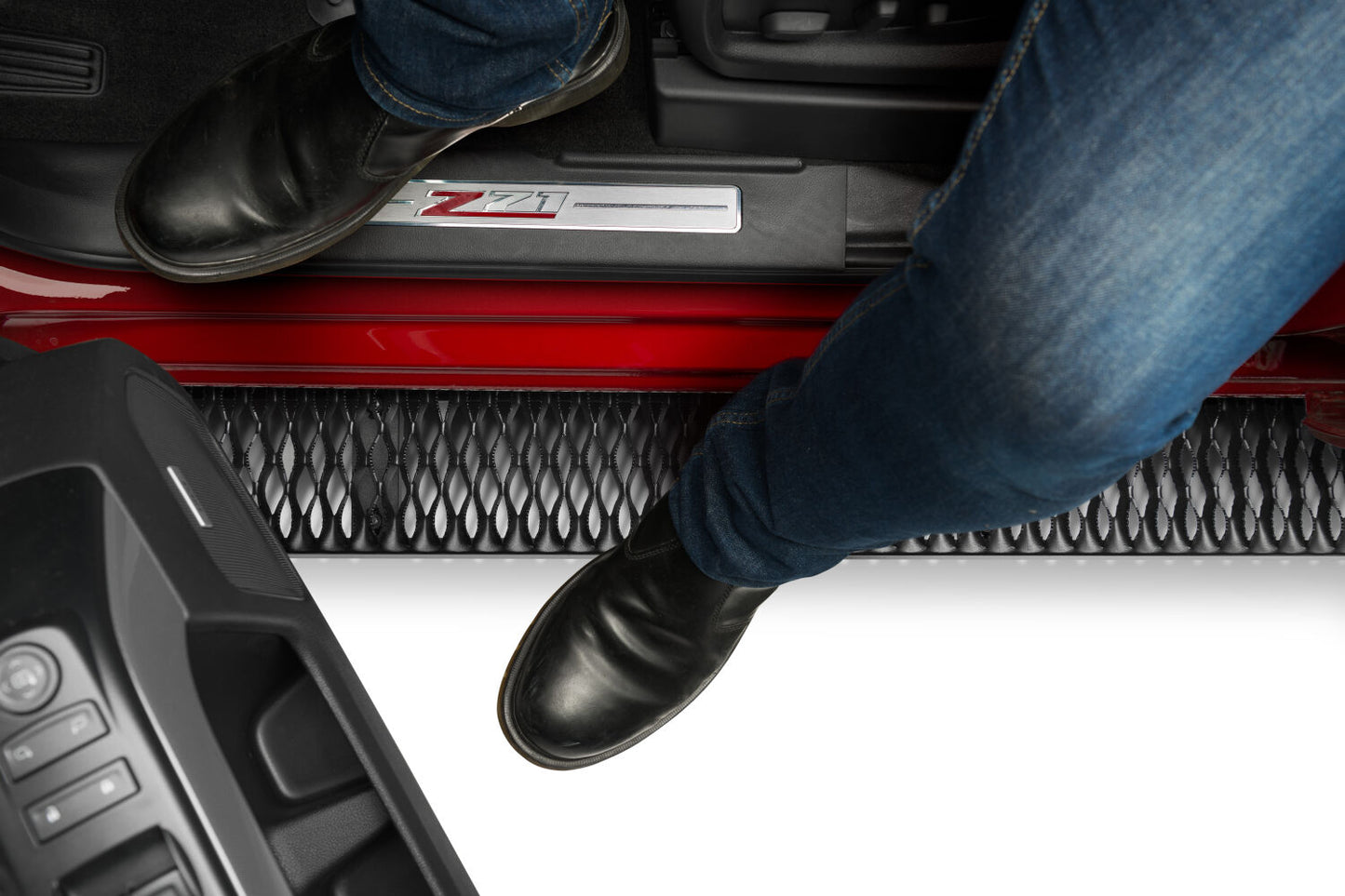 Growler Step System Cab Length (1 Step per Side) 7 Inch Board 2007-2018 Chevy Silverado/GMC Sierra 1500/2007-2019 2500 HD/3500 HD Crew Cab Gas Engine Textured Black NFab