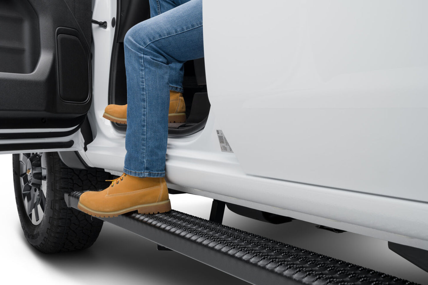 Growler Step System Cab Length (1 Step per Side) 7 Inch Board 2019 (New Body Style)-2025 Chevy Silverado/GMC Sierra 1500/2020-2025 2500 HD/3500 HD Crew Cab Textured Black NFab