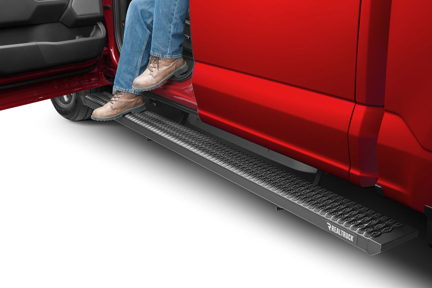 Growler Step System Cab Length (1 Step per Side) 7 Inch Board 2015-2025 Ford F-150/17-20Raptor, 2017-2026 Ford F-250/350 SuperCab Textured Black NFab