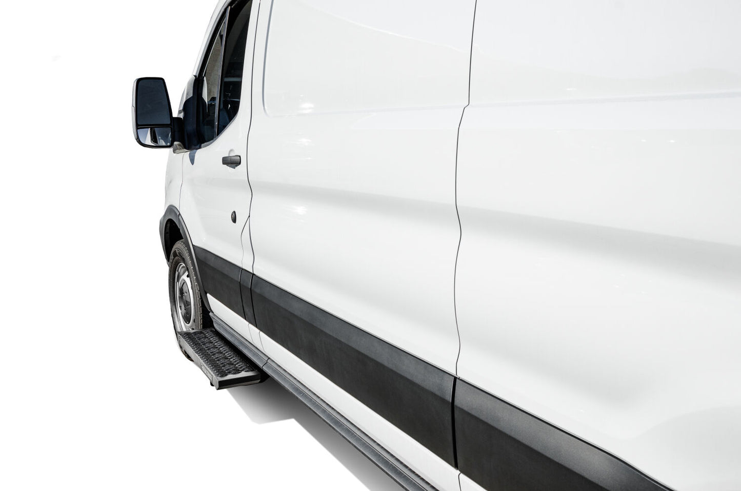 Growler Step System Cab Length (1 Step per Side) 7 Inch Board 2019-2024 Ford Transit Van Textured Black NFab