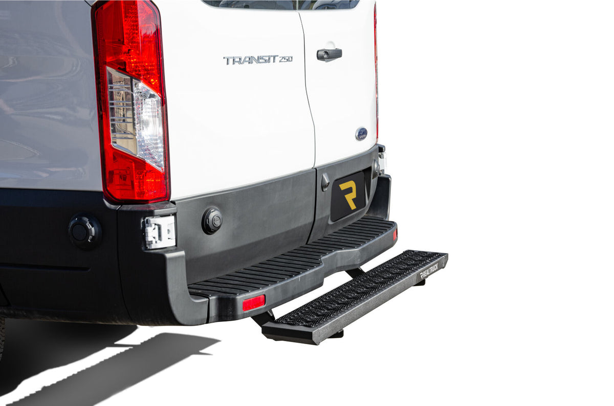 Growler Step System Rear Door Step 2019-2025 Ford Transit Van Textured Black NFab