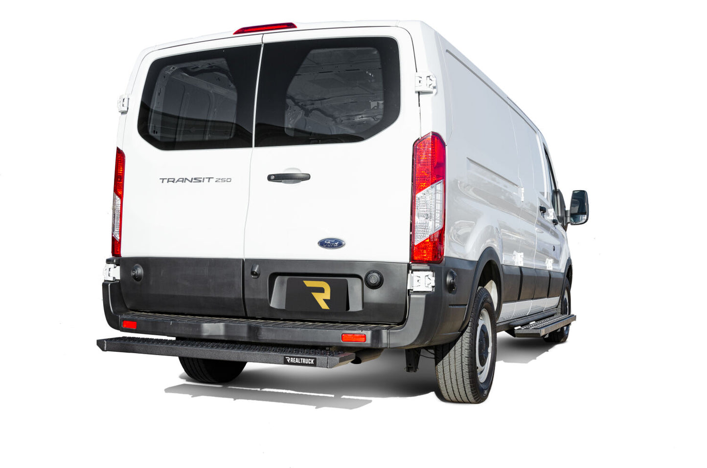 Growler Step System Rear Door Step 2019-2025 Ford Transit Van Textured Black NFab