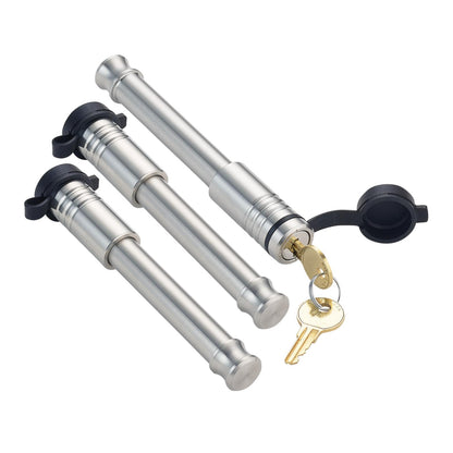 3 Pack Mixed (2) 5/8 Inchx 3-1/8 Inch Span Hitch Locks & (1) 5/8 Inch x 3-1/8 Inch Span 2.5 Inch Receiver Lock 6 Keys Included Fitment: Phantom 5K Phantom X 7K & 16K Mega Duty 10K & 16K Boss 10K & 16K Glyder 7K Gen Y Hitch