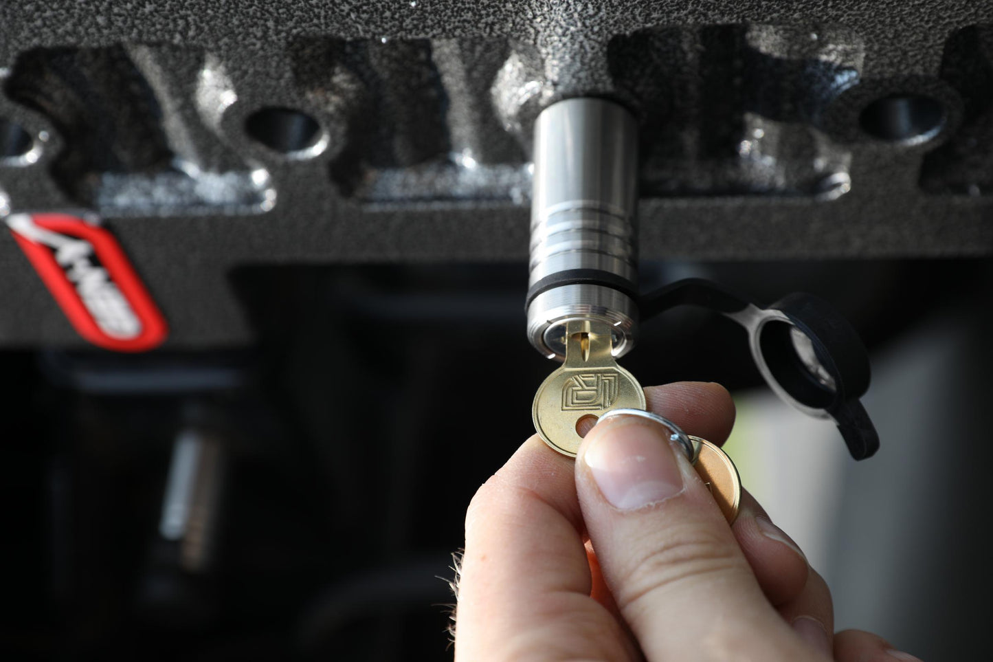 1 Pack (1) 3/4 Inch x 3-7/8 Inch Span Hitch Lock 2 Keys Included Fitment: Mega Duty 32K Boss 32K Gen Y Hitch