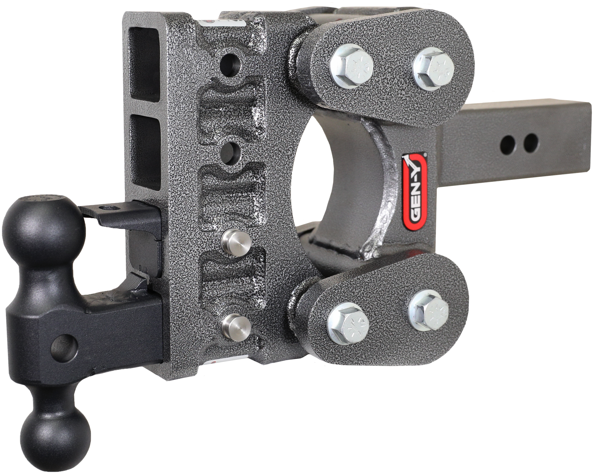 The Boss Torsion Flex 2.5 Inch Shank 5 Inch Drop 1.7K TW 16K Hitch & GH-051 Dual-Ball & GH-032 Pintle Lock Gen Y Hitch