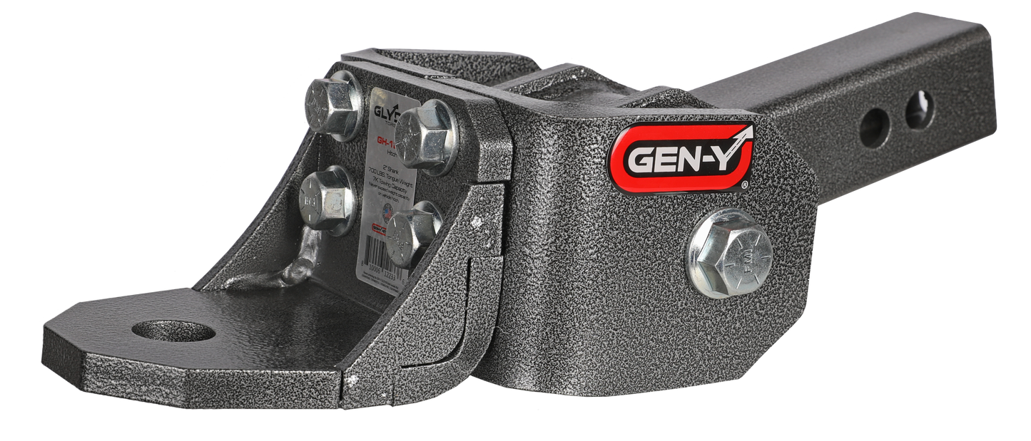 Glyder Torsion Flex 2 Inch Shank 2 Inch drop .4K .7K TW 7K Hitch & Ball Platform with 1 Inch Diameter Mounting Hole Gen Y Hitch