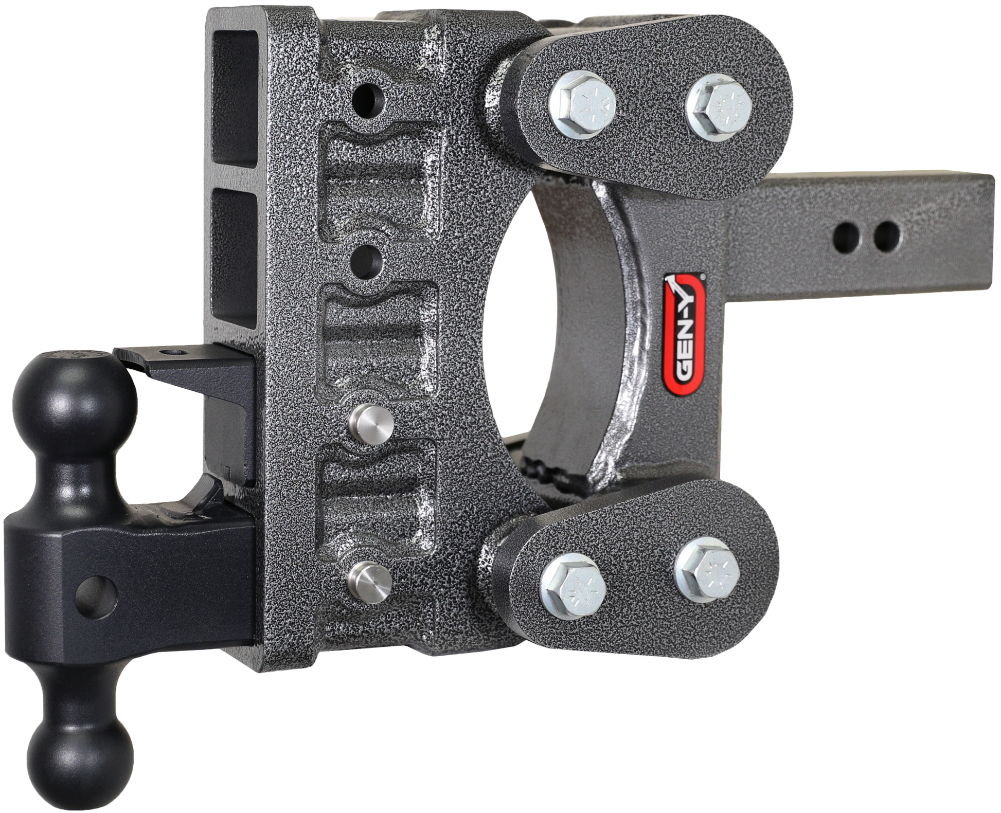 The Boss Torsion Flex 2.5 Inch Shank 6 Inch Drop 2.4K TW 21K Hitch & GH-061 Dual-Ball & GH-062 Pintle Lock Gen Y Hitch