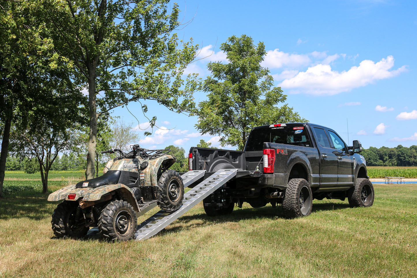 1 Pair Heavy Duty 7 Foot Aluminum Loading Ramps 14 Inch x 84 Inch 3K Capacity Per Ramp Gen Y Hitch
