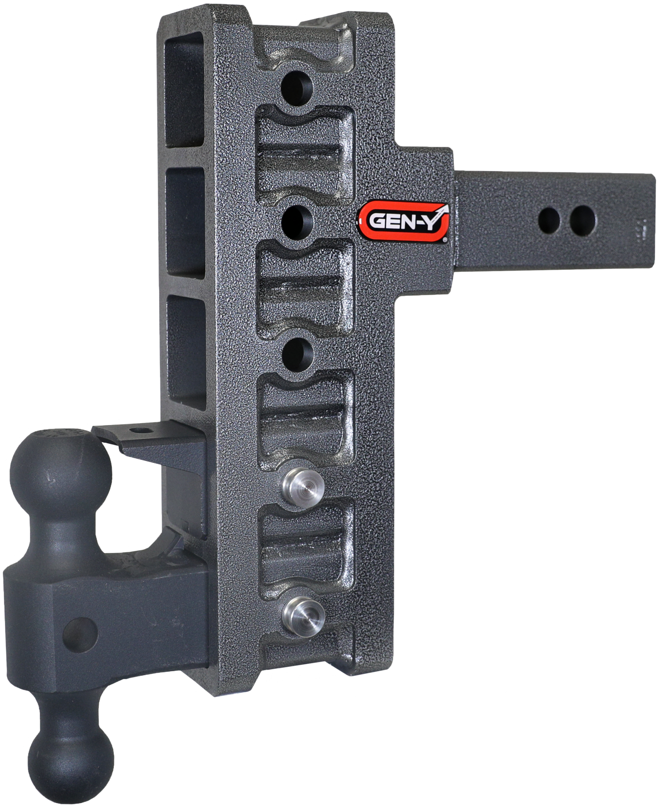 Mega Duty 2.5 Inch Offset Shank 3 Inch Rise, 9 Inch Drop 3.5K TW 32K Hitch & GH-0161 Dual-Ball & GH-0162 Pintle Lock Gen Y Hitch