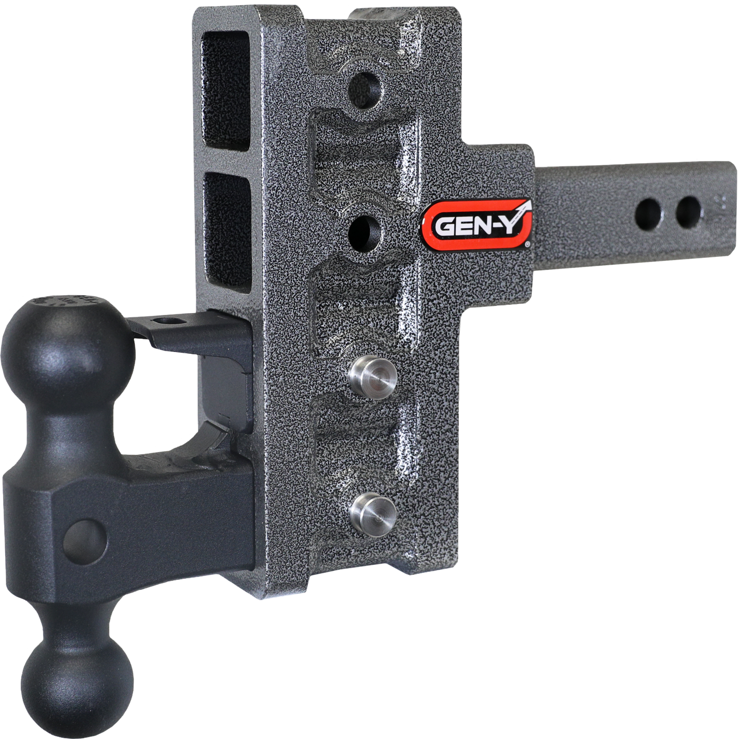 Mega Duty 2 Inch Offset Shank 2.5 Rise, 5 Inch Drop 2K TW 16K Hitch & GH-051 Dual-Ball & GH-032 Pintle Lock Gen Y Hitch