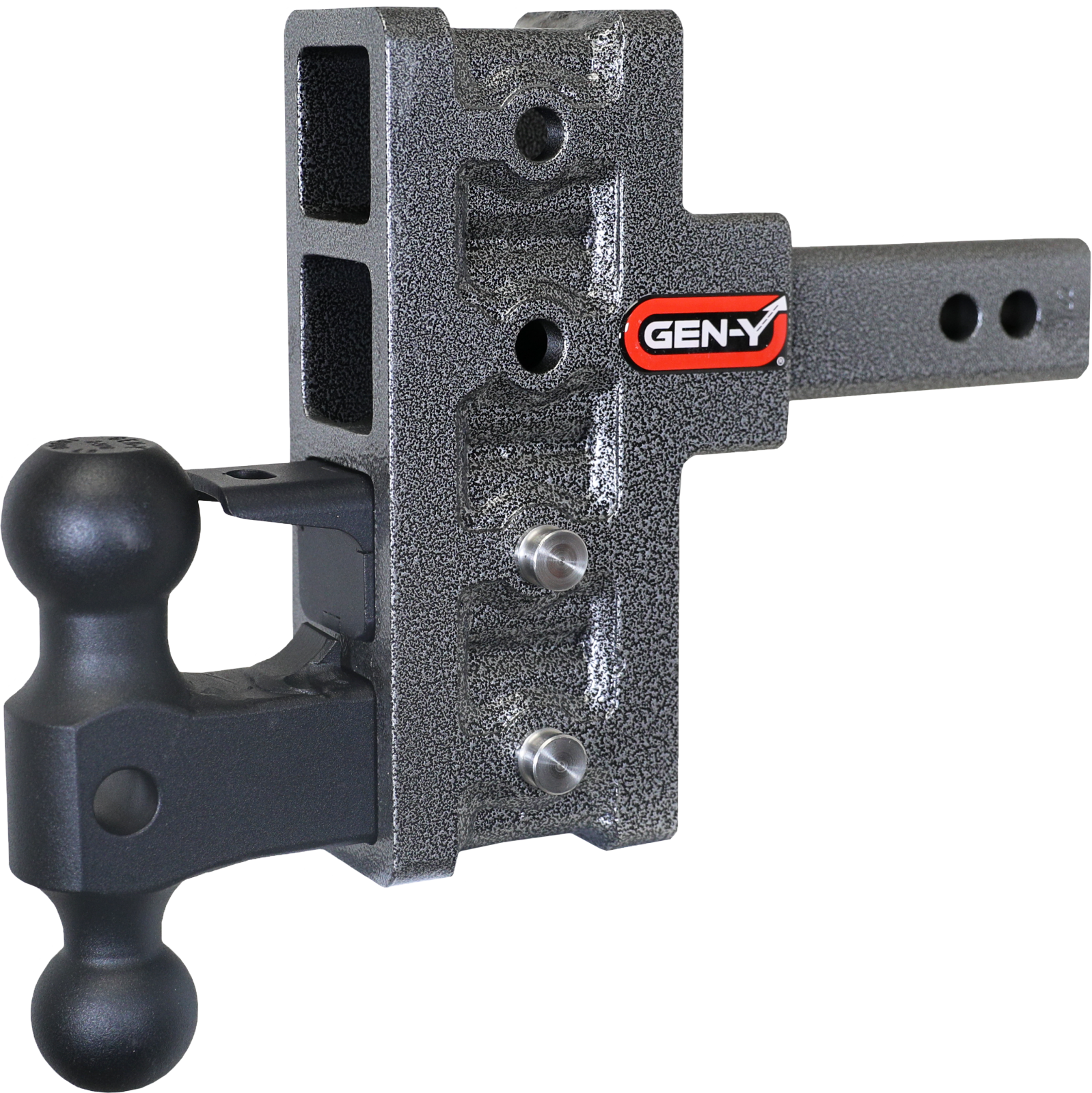 Mega Duty 2 Inch Offset Shank 2.5 Rise, 5 Inch Drop 2K TW 16K Hitch & GH-051 Dual-Ball & GH-032 Pintle Lock Gen Y Hitch