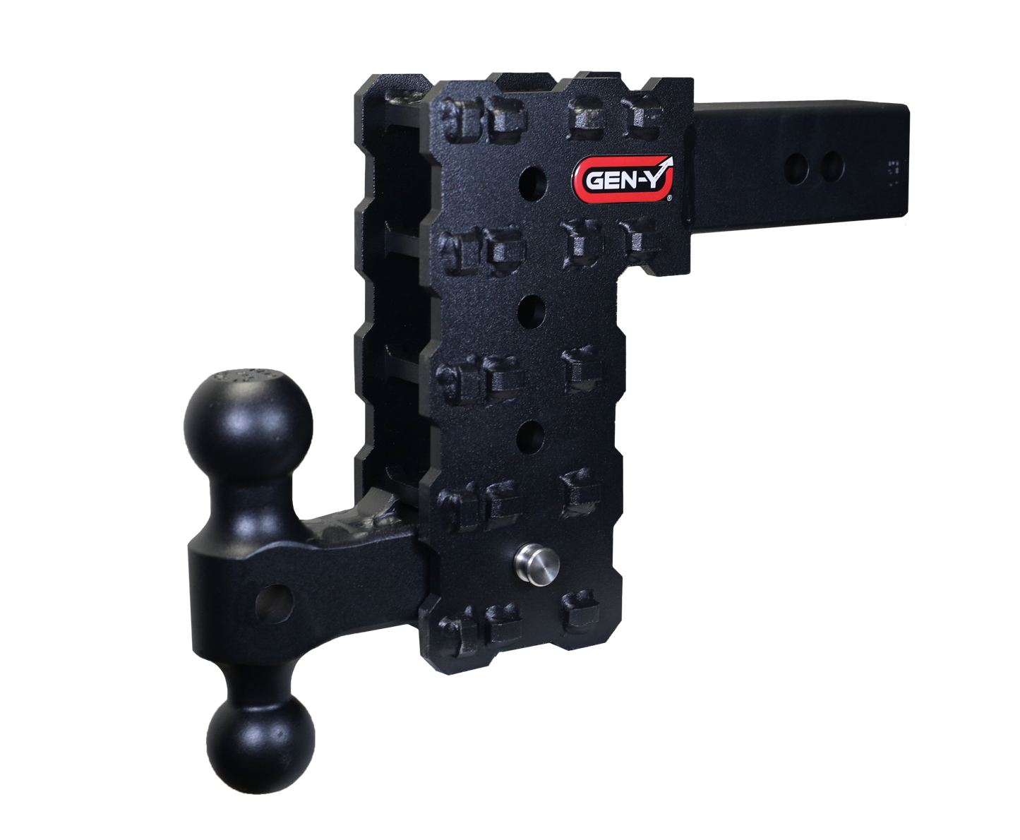 Phantom X 2.5 Inch Solid Shank 7.5 Inch Drop 1.6K TW 16K Hitch & GH-051 Dual-Ball Mount Gen Y Hitch