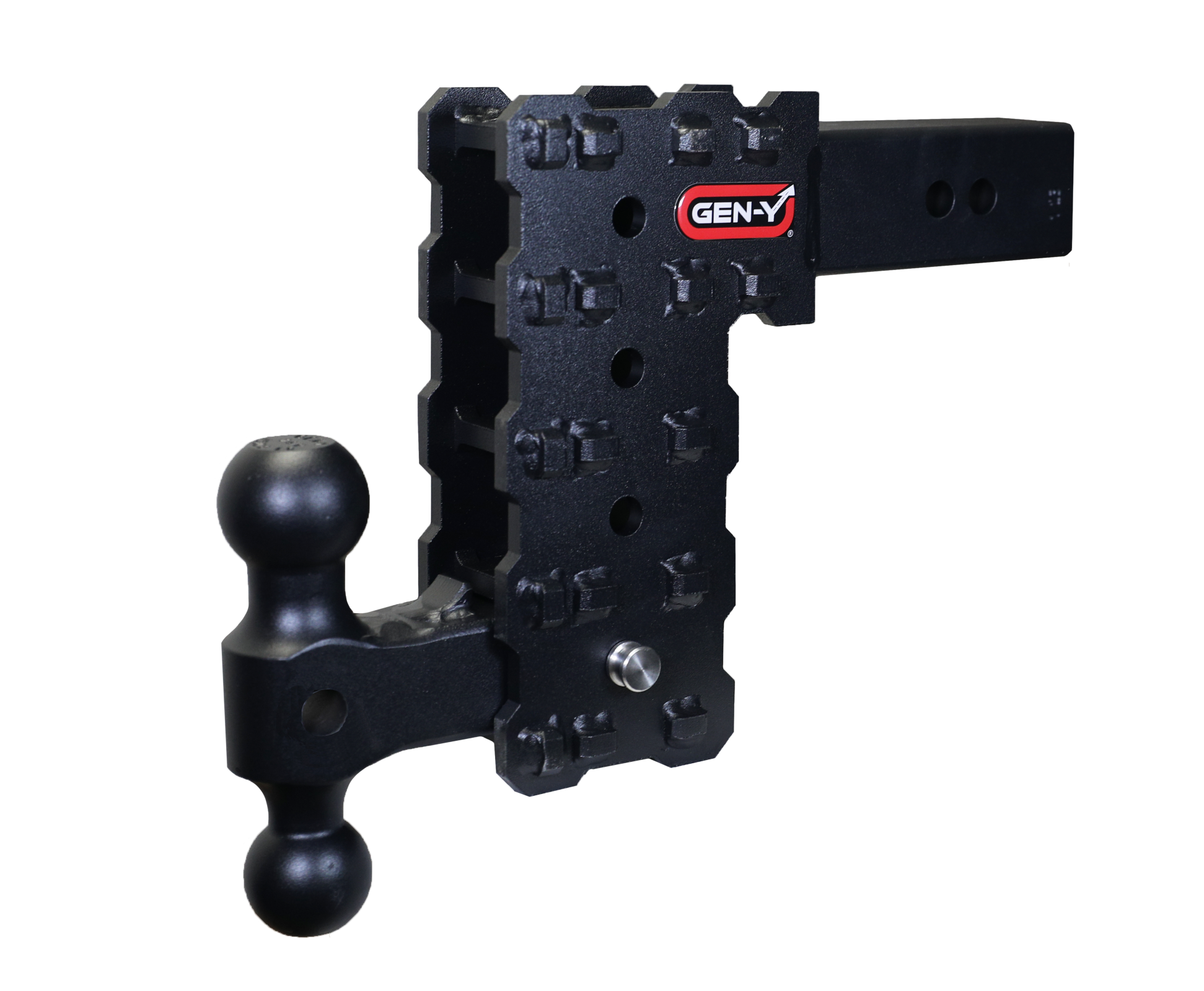 Phantom X 2.5 Inch Solid Shank 7.5 Inch Drop 1.6K TW 16K Hitch & GH-051 Dual-Ball Mount Gen Y Hitch