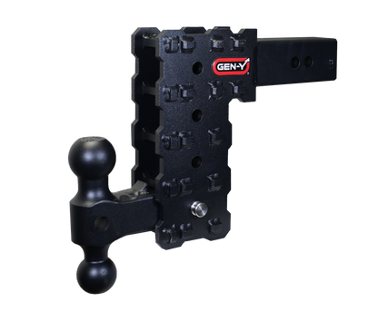 Phantom X 2.5 Inch Solid Shank 7.5 Inch Drop 1.6K TW 16K Hitch & GH-051 Dual-Ball Mount Gen Y Hitch