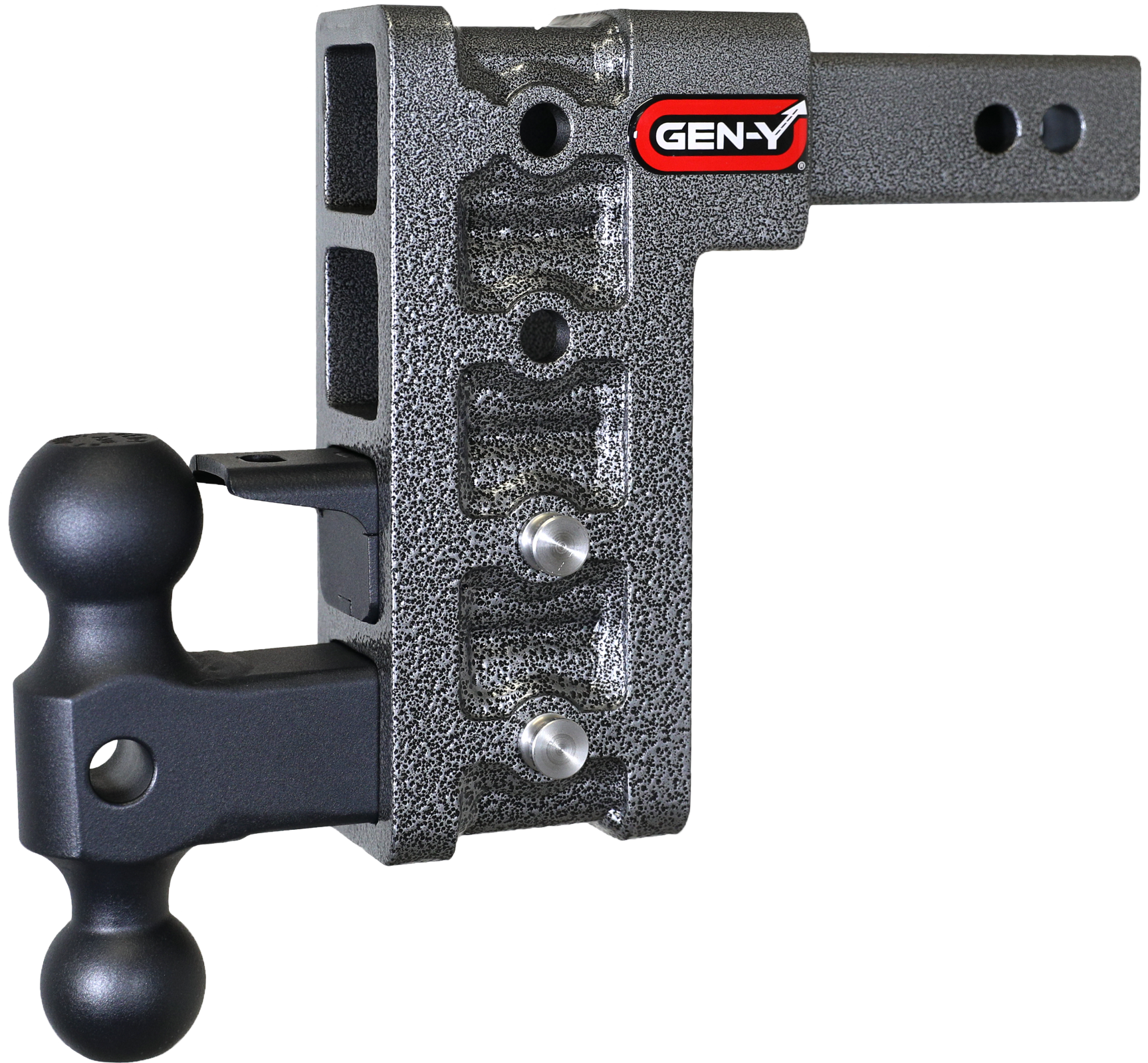 Mega Duty 2 Inch Shank 7.5 Inch Drop 1.5K TW 10K Hitch & GH-031 Dual-Ball & GH-032 Pintle Lock Gen Y Hitch