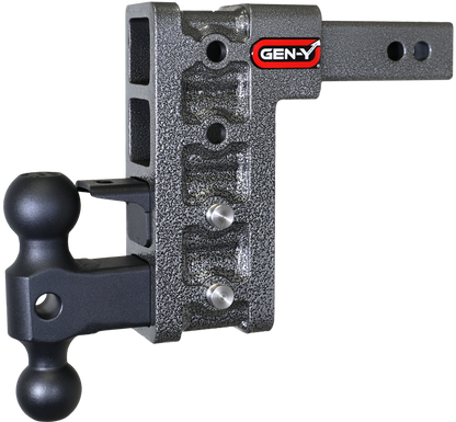 Mega Duty 2 Inch Shank 7.5 Inch Drop 1.5K TW 10K Hitch & GH-031 Dual-Ball & GH-032 Pintle Lock Gen Y Hitch