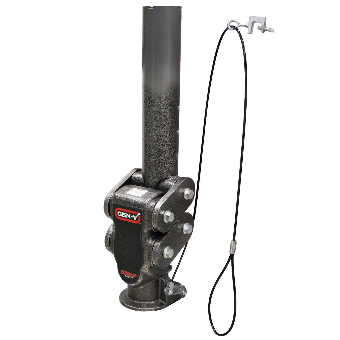 Spartan Torsion Flex SnapLatch 2.5 Inch Offset 4 Inch Round Tube Gooseneck 2 5/16 Inch Coupler Standard Height 3.5-6.5K TW 25K Towing Includes GH-098 Pin & Pull Rod Gen Y Hitch