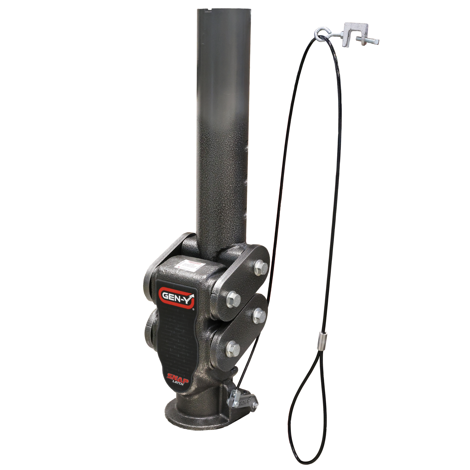 Spartan Torsion Flex SnapLatch 2.5 Inch Offset 4 Inch Round Tube Gooseneck 2 5/16 Inch Coupler Standard Height 3.5-6.5K TW 25K Towing Includes GH-098 Pin & Pull Rod Gen Y Hitch