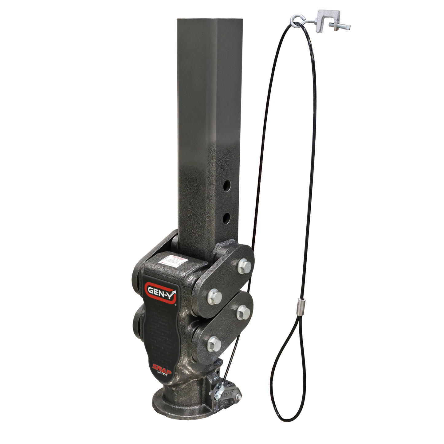 Spartan Torsion Flex Snap Latch 2.5 Inch Offset 4 Inch Square Tube Gooseneck 2 5/16 Inch Coupler Standard Height 6.5K TW 30K Towing Includes GH-098 Pin & Pull Rod Gen Y Hitch