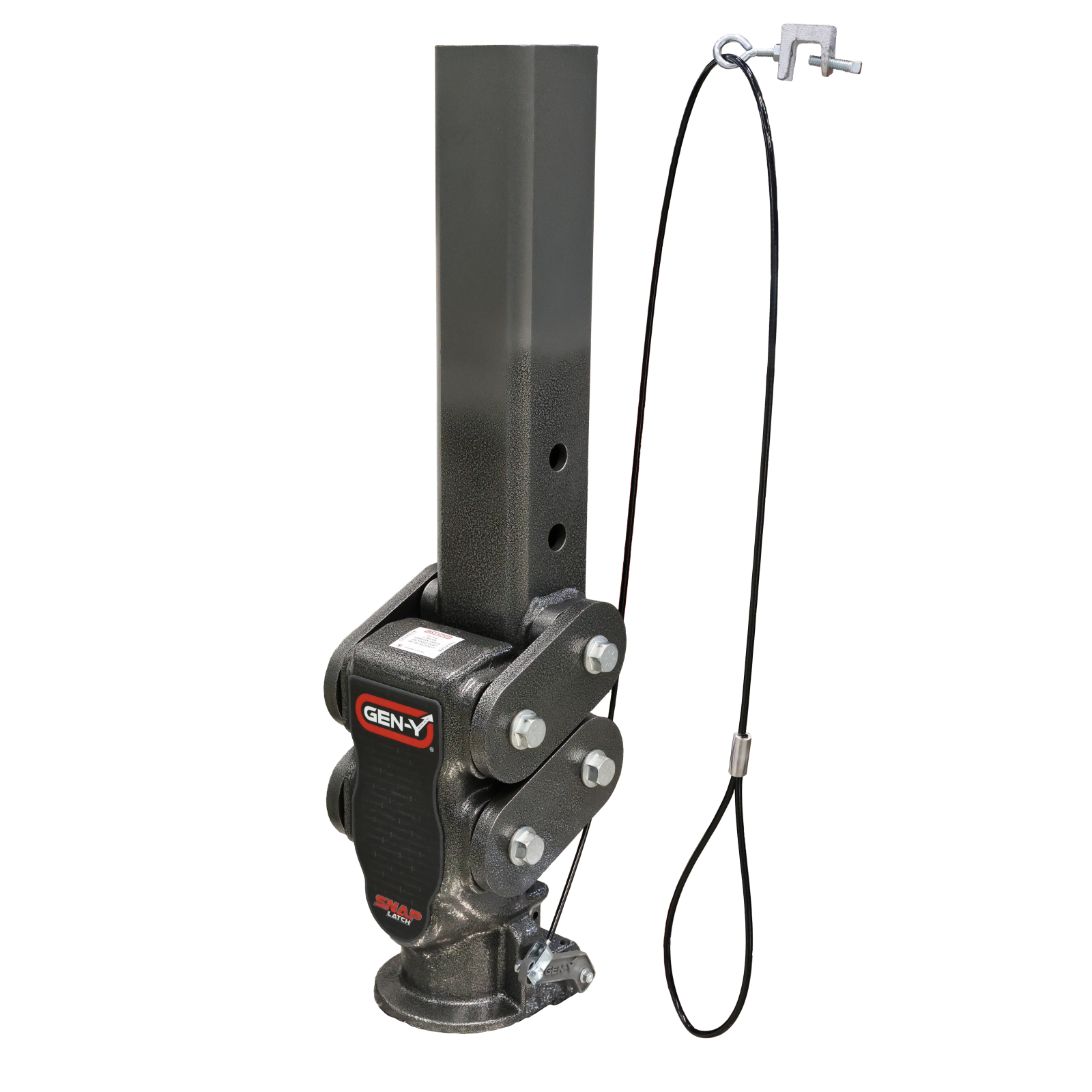 Spartan Torsion Flex Snap Latch 2.5 Inch Offset 4 Inch Square Tube Gooseneck 2 5/16 Inch Coupler Standard Height 6.5K TW 30K Towing Includes GH-098 Pin & Pull Rod Gen Y Hitch
