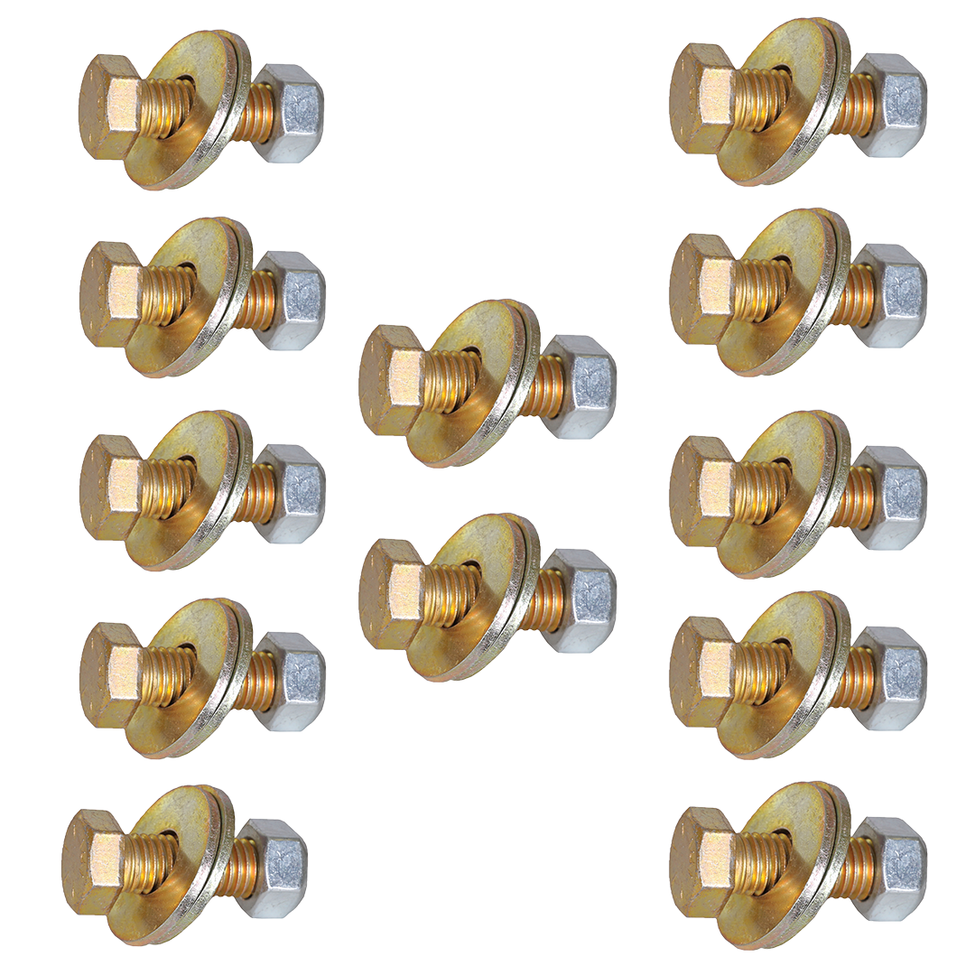 Bolt Installation Kit for Executive Fifth Wheel Pin Box 12 qty 5/8 inch x 2 Inch grade 8 bolts & 12 qty 5/8 inch steel lock nuts & 24 qty flat washers Gen Y Hitch