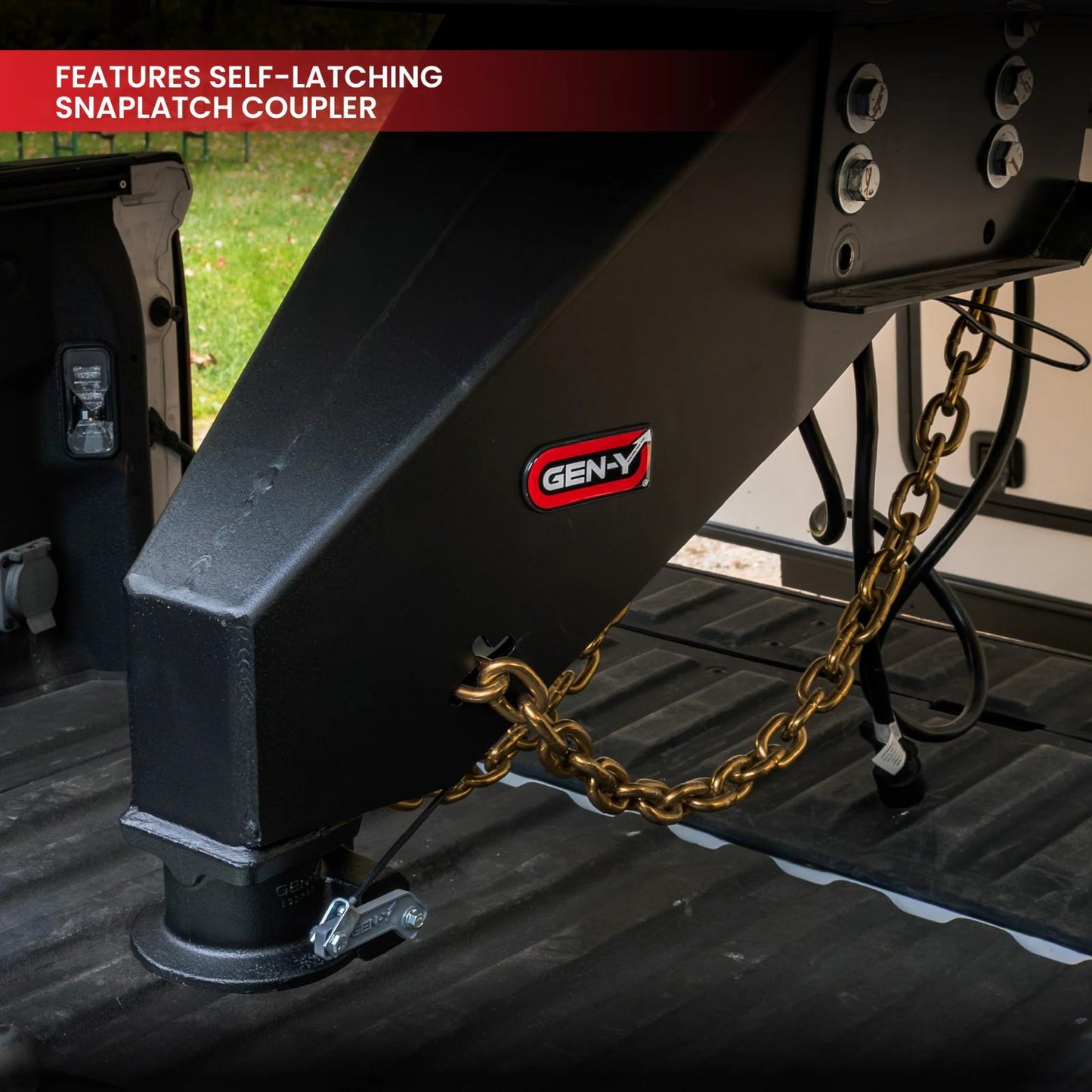 Nomad Static Fifth Wheel to Gooseneck 2 5/16 Inch Coupler 6.5K TW 30K Overall Towing Texture Black Fits 1621, 1116, & 1716 Frames Gen Y Hitch