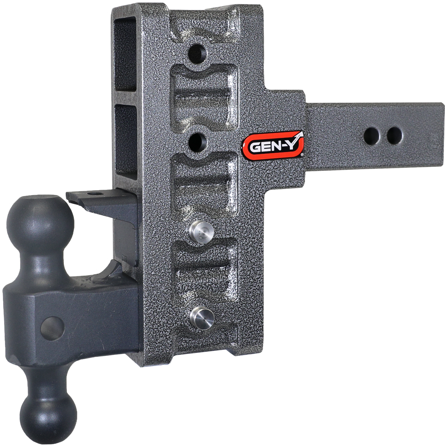 Mega Duty 2.5 Inch Offset Shank 3 Inch Rise, 6 Inch Drop 3K TW 21K Hitch & GH-061 Dual-Ball & GH-062 Pintle Lock Gen Y Hitch