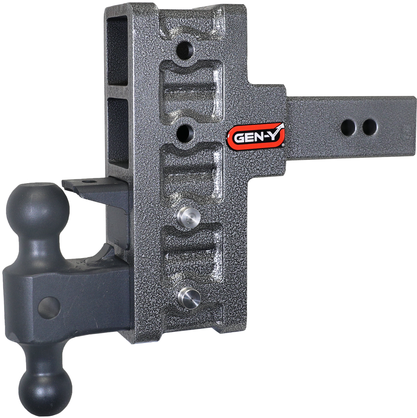 Mega Duty 2.5 Inch Offset Shank 3 Inch Rise, 6 Inch Drop 3K TW 21K Hitch & GH-061 Dual-Ball & GH-062 Pintle Lock Gen Y Hitch
