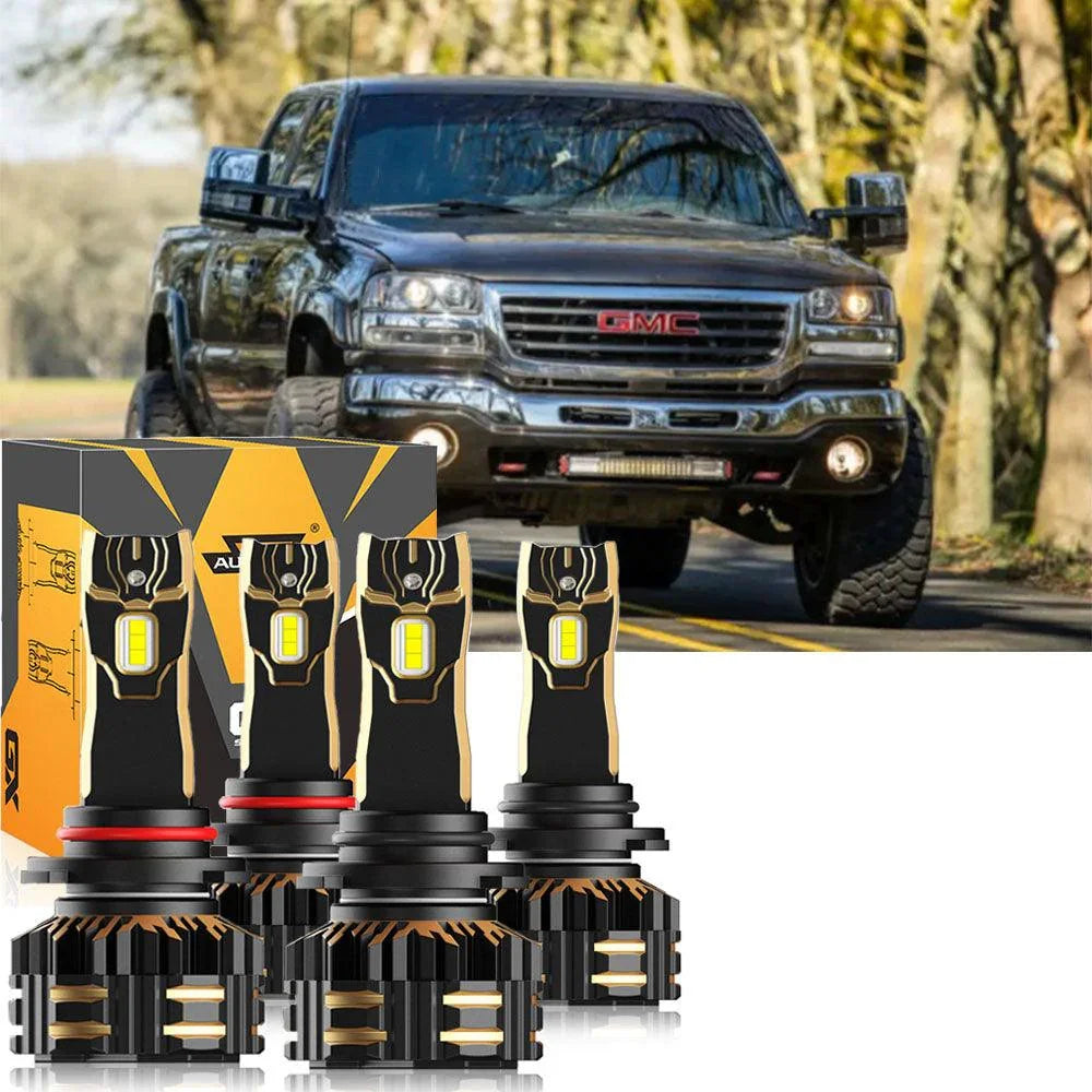For 2000-2002 GMC Sierra 2500 9005 9006 LED Headlight Bulbs Bundle