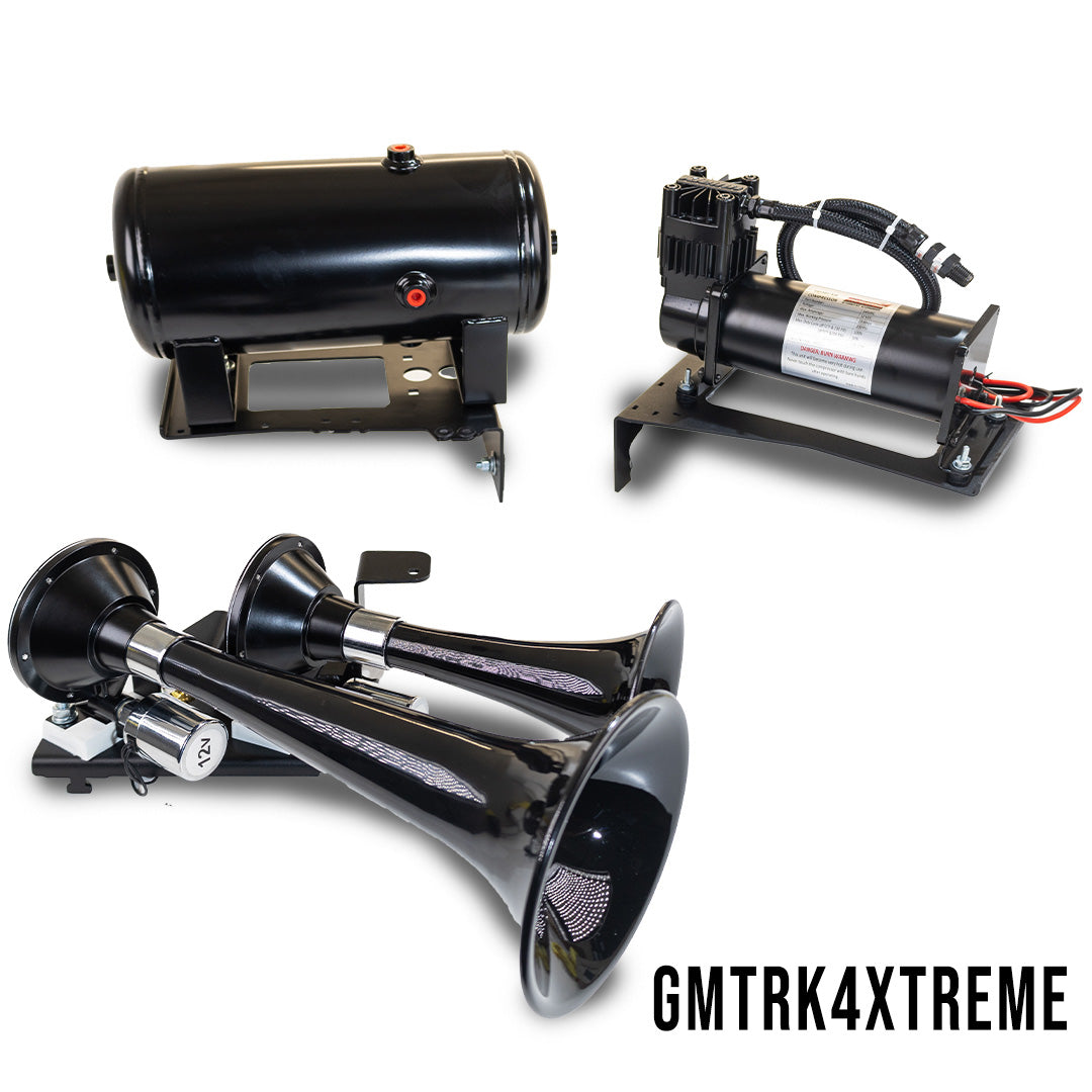 DIRECT FIT TRAIN HORN AND ONBOARD AIR SYSTEMS FOR 2019-2024 GMC SIERRA & CHEVROLET SILVERADO 1500 - Lil' Bad Ass - Model 220 Train Horn and Onboard Air System