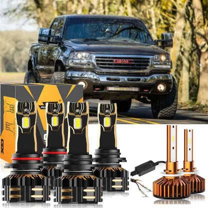 For 2000-2002 GMC Sierra 2500 9005 9006 LED Headlight Bulbs Bundle