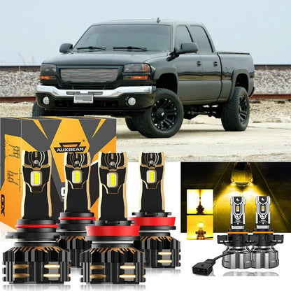 For 2007-2014 GMC Sierra 2500 HD 9005 H11 LED Headlight Bulbs Bundle