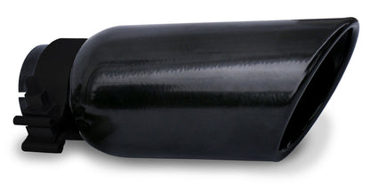 Black Powder Coated Stainless Steel Exhaust Tip 6 Inch Inlet Size: 2 1/4 Inch Outlet Size: 3.0 Inch Textured Black Go Rhino