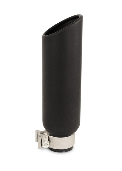 Black Powder Coated Stainless Steel Exhaust Tip 14 Inch Inlet Size: 2 1/2 Inch Outlet Size: 4.0 Inch Textured Black Go Rhino