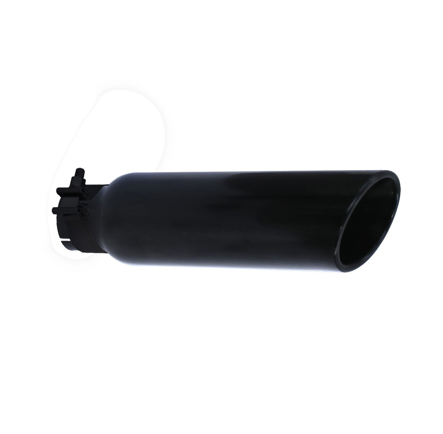 Black Powder Coated Stainless Steel Exhaust Tip 14 Inch Inlet Size: 3 1/2 Inch Outlet Size: 5.0 Inch Textured Black Go Rhino