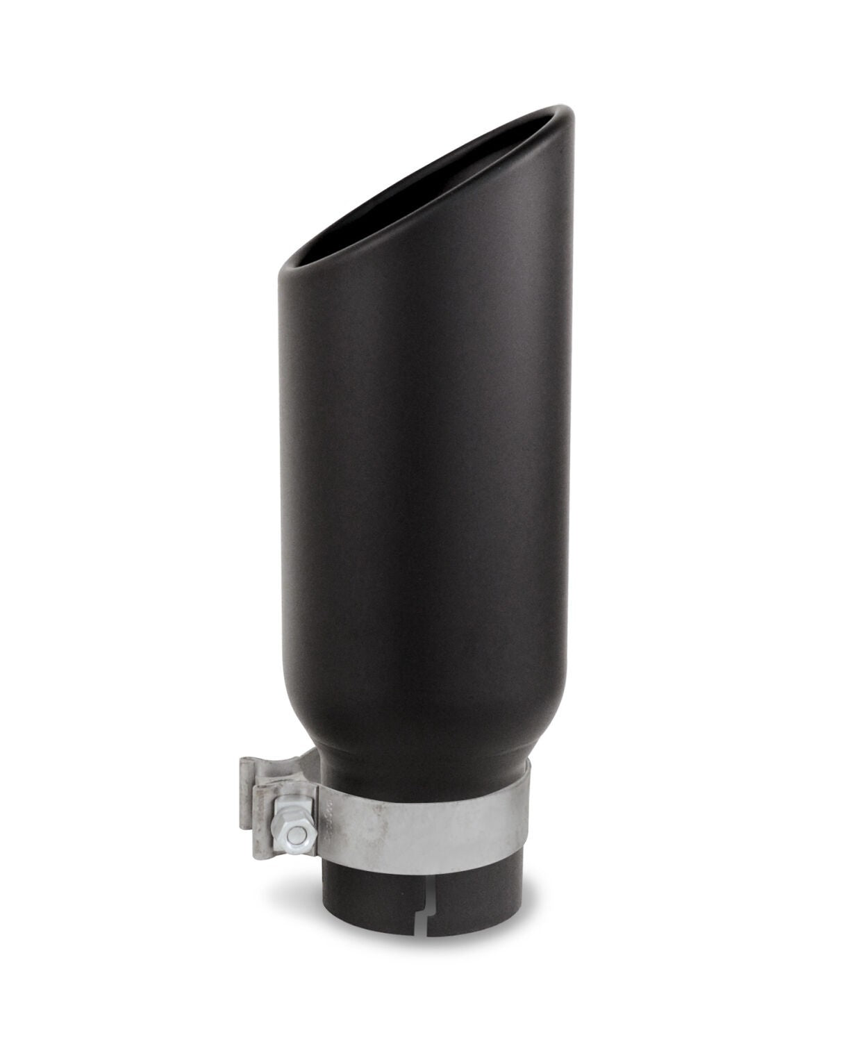 Black Powder Coated Stainless Steel Exhaust Tip 14 Inch Inlet Size: 3 1/2 Inch Outlet Size: 5.0 Inch Textured Black Go Rhino