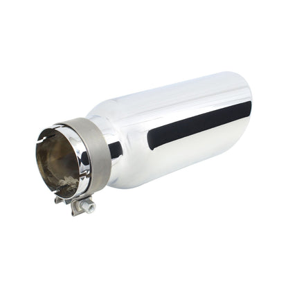 Stainless Steel Exhaust Tip 14 Inch Inlet Size: 3 1/2 Inch Outlet Size: 5.0 Inch Polished Stainless Steel Go Rhino