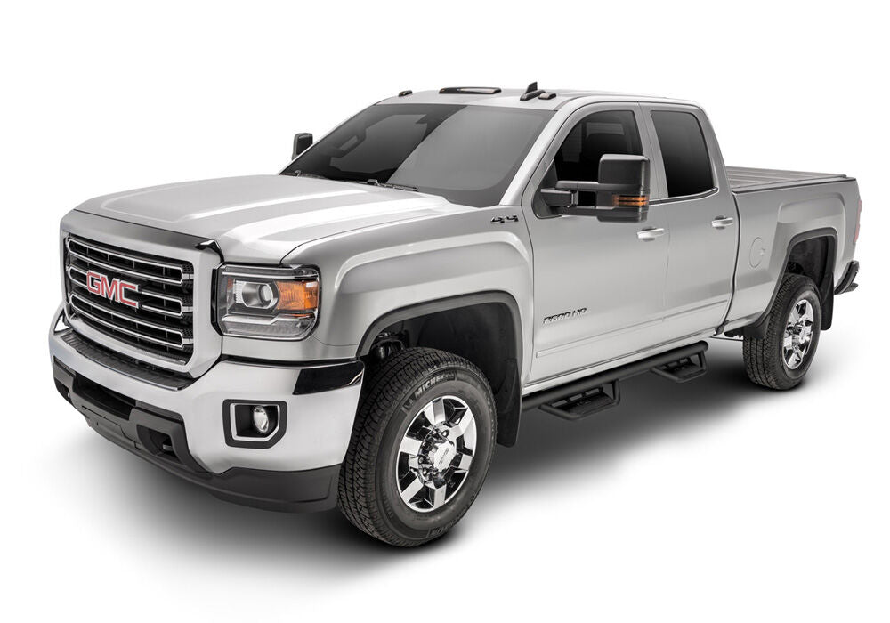 Podium Step LG Cab Length (2 Steps per Side) 3 Inch Main Tube Diameter 2014-2018 Chevy Silverado/GMC Sierra 1500 Crew Cab Textured Black NFab