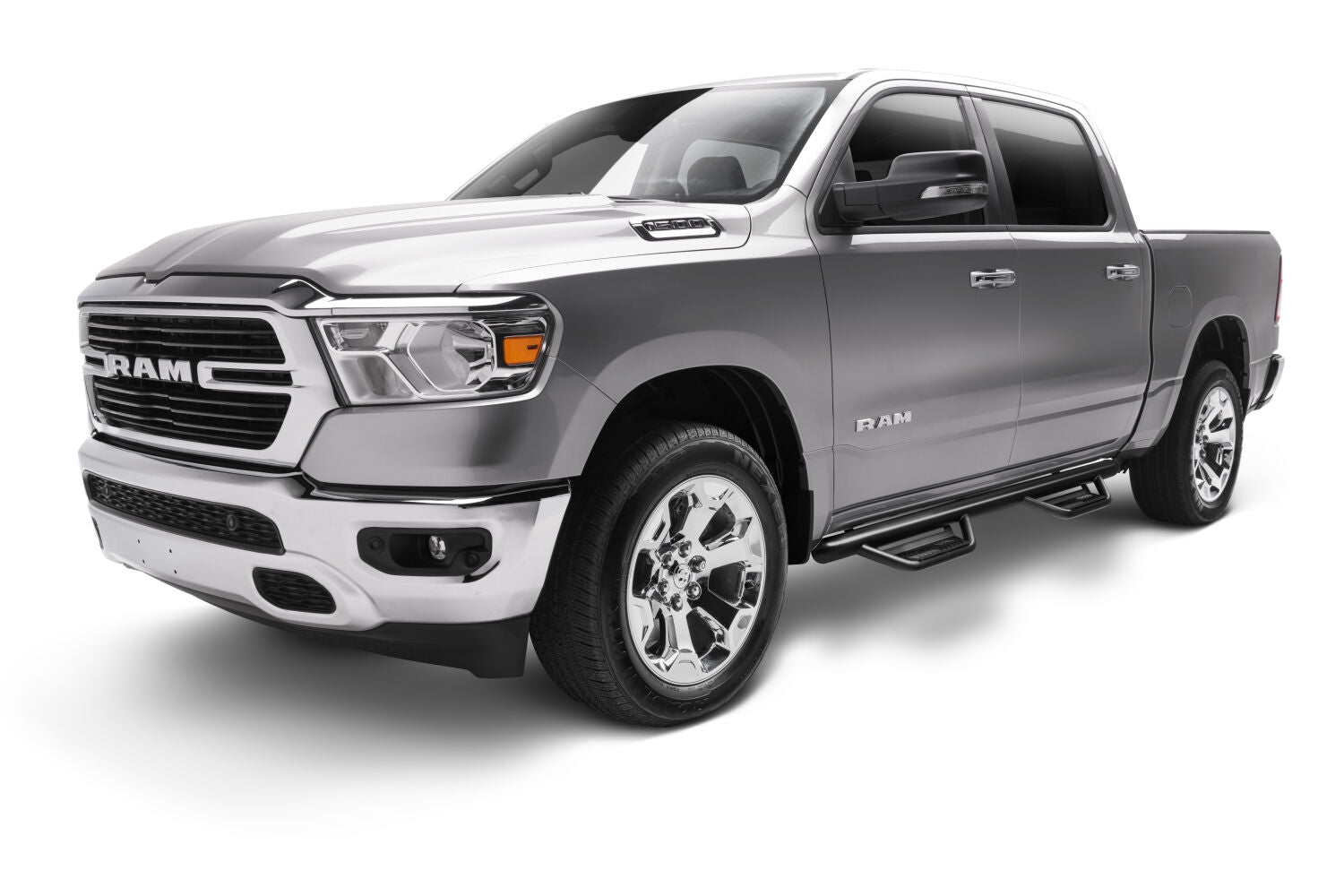 Podium Step LG Cab Length (2 Steps per Side) 3 Inch Main Tube Diameter 2019-2025 (New Body Style) Ram 1500 Crew Cab Textured Black NFab