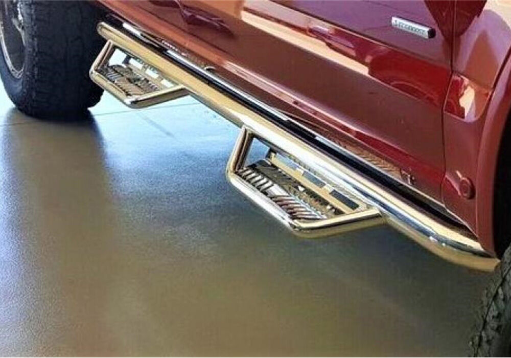 Podium Step SS Cab Length (2 Steps per Side) 3 Inch Main Tube Diameter 2019-2025 Ram 2500/3500/4500/5500 Crew Cab Polished Stainless NFab