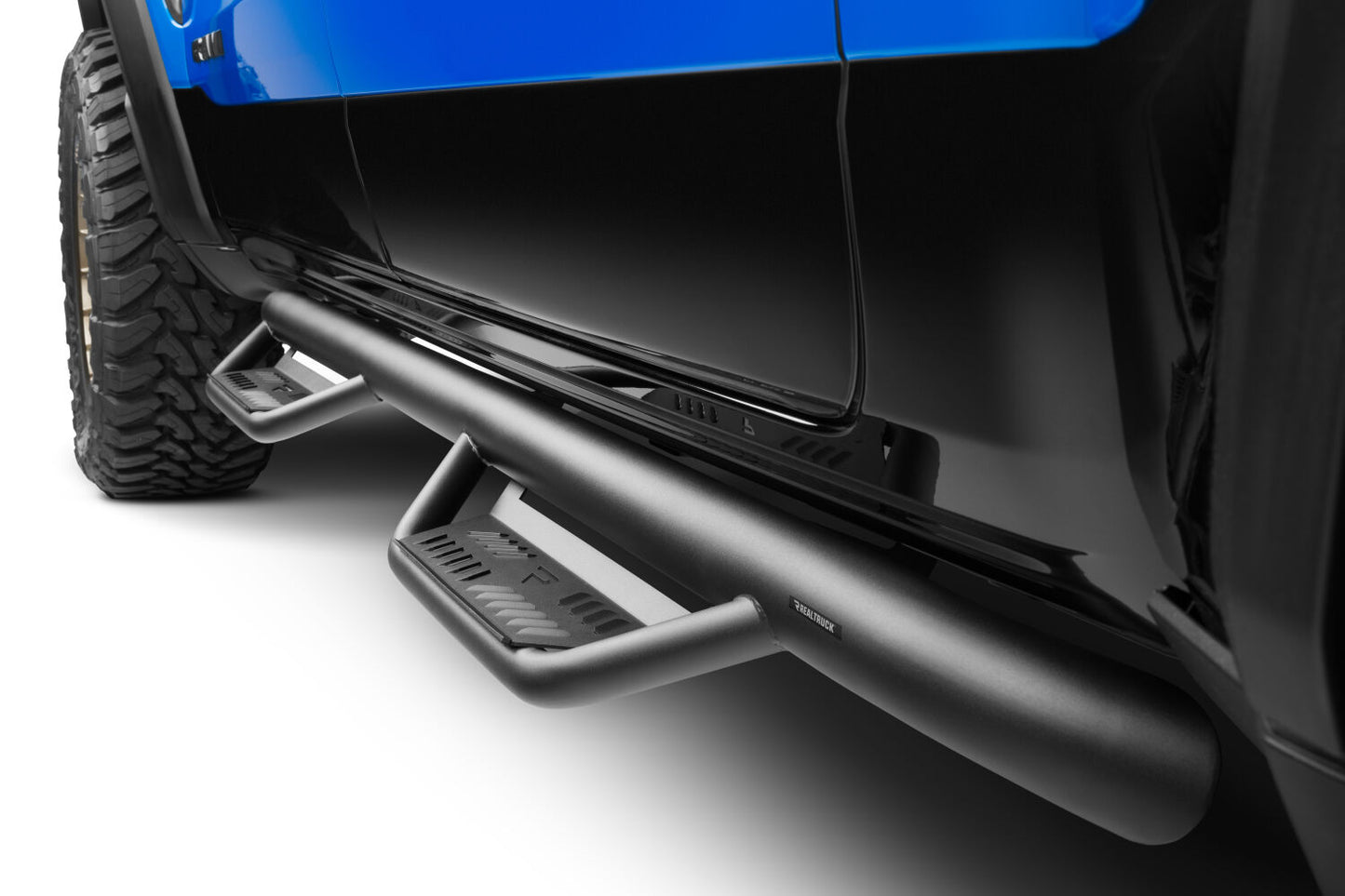 Podium Step LG Cab Length (2 Steps per Side) 3 Inch Main Tube Diameter 2019-2025 Ram 2500/3500/4500/5500 Crew Cab Textured Black NFab