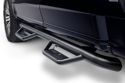 Podium Step LG Cab Length (2 Steps per Side) 3 Inch Main Tube Diameter 2015-2025 Ford F-150/2017-2025 Raptor Super Crew/2017-2025 F-250/F-350/F-450 Crew Textured Black NFab