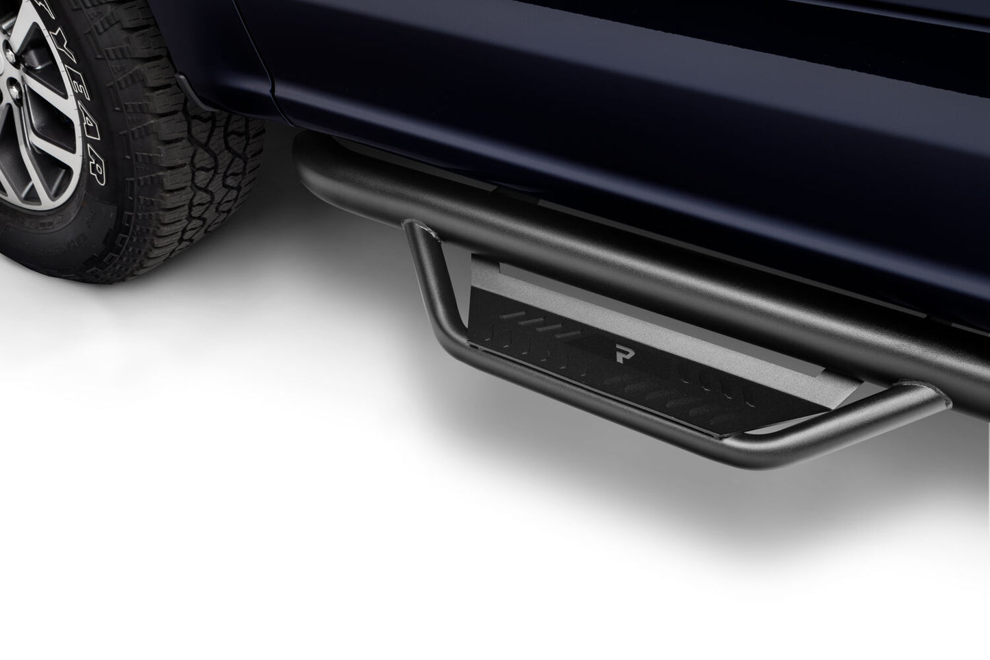 Podium Step LG Wheel-to-Wheel with Bed Access (3 Steps per Side) 3 Inch Main Tube Diameter 2017-2026 Ford F-250/350 6.75 Inch Bed Crew Cab Textured Black NFab