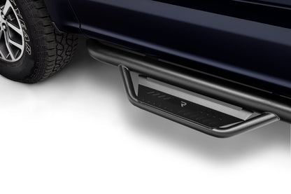 Podium Step LG Wheel-to-Wheel with Bed Access (3 Steps per Side) 3 Inch Main Tube Diameter 2017-2026 Ford F-250/350 6.75 Inch Bed Crew Cab Textured Black NFab