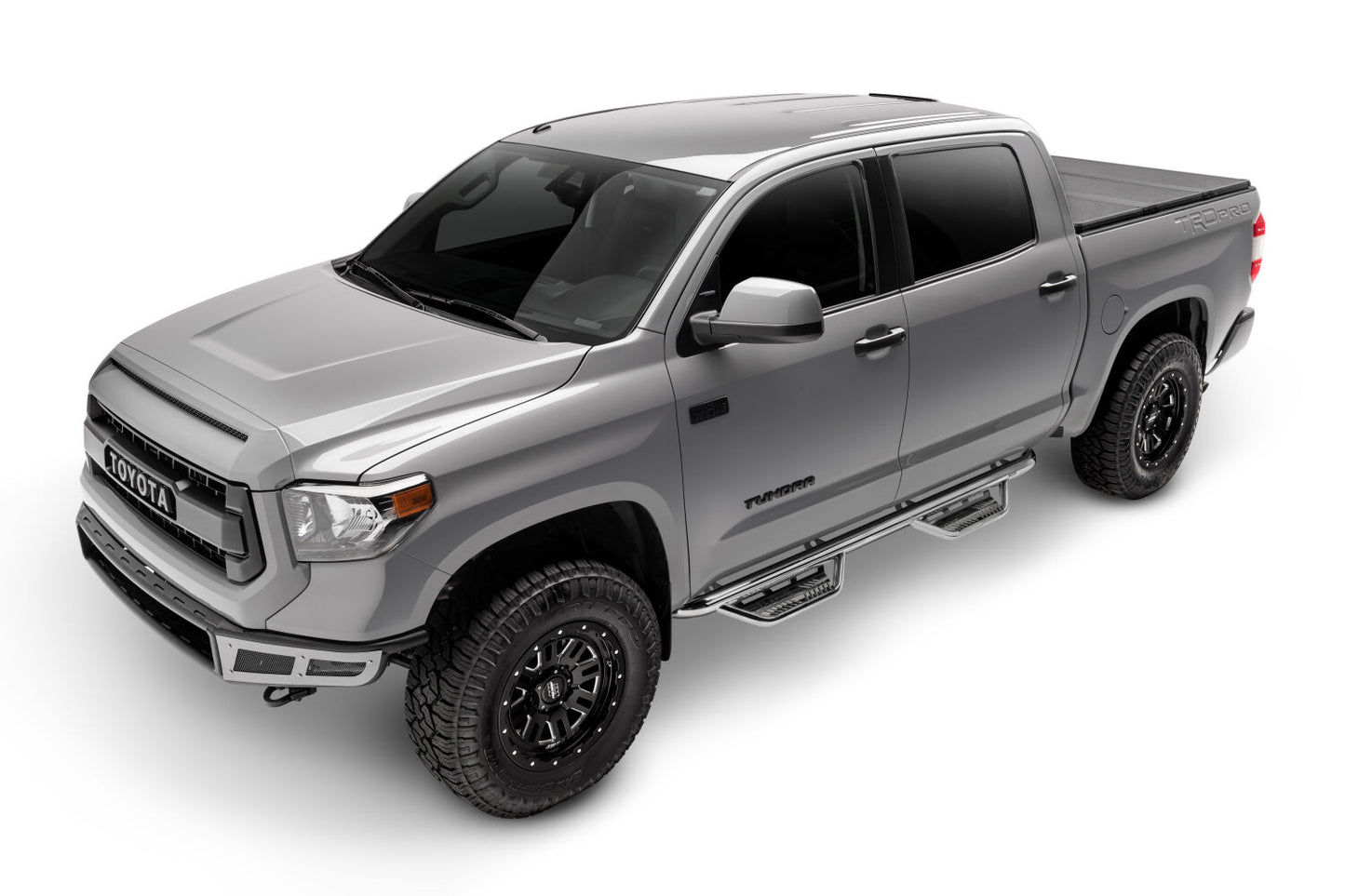 Podium Step SS Cab Length (2 Steps per Side) 3 Inch Main Tube Diameter 2022-2025 Toyota Tundra CrewMax Polished Stainless NFab