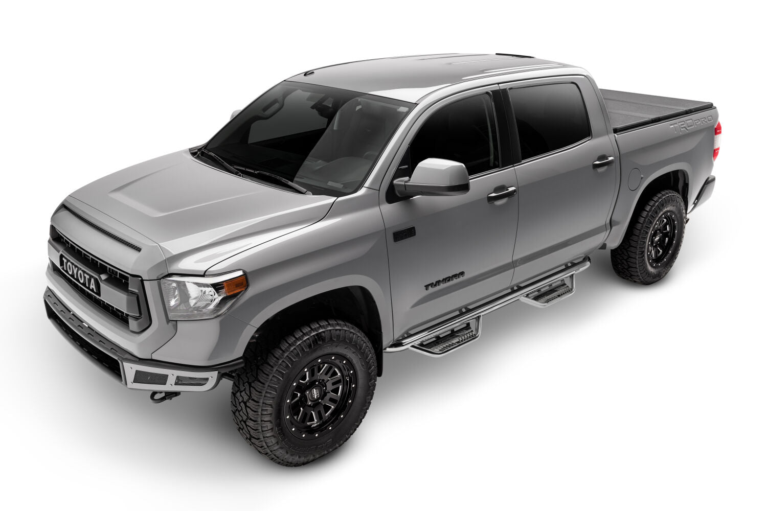 Podium Step SS Cab Length (2 Steps per Side) 3 Inch Main Tube Diameter 2022-2025 Toyota Tundra CrewMax Polished Stainless NFab