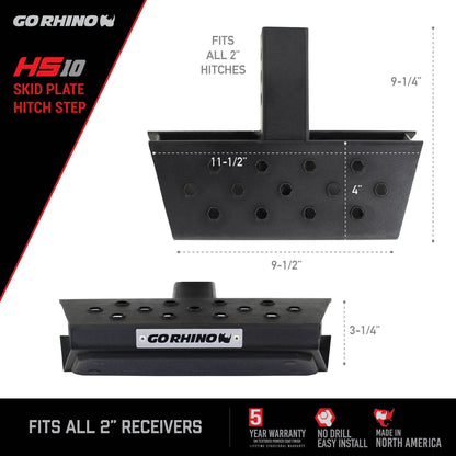 HS 10 Hitch Step Textured Black Go Rhino