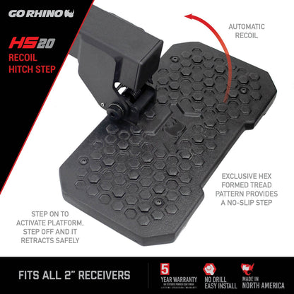 HS 20 Hitch Step Textured Black Go Rhino