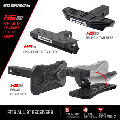 HS 30 Hitch Step Textured Black Go Rhino